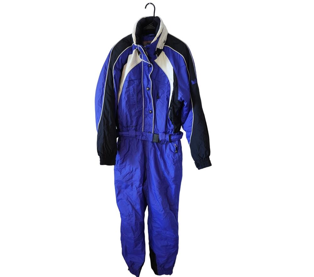 Vintage Vitesse Couloir Ski Suit Blue Large 14 Snowsuit One Piece Snow Bib